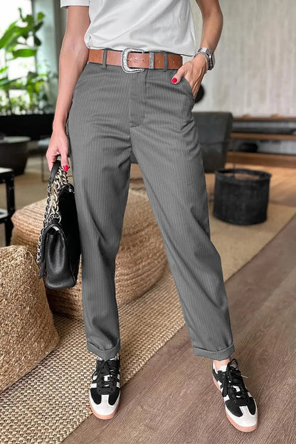 MATHILDA | ELEGANTE, FIGURSCHMEICHELNDE HOSE MIT STREIFEN