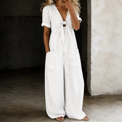 Maya | Denim Overall mit weitem Bein