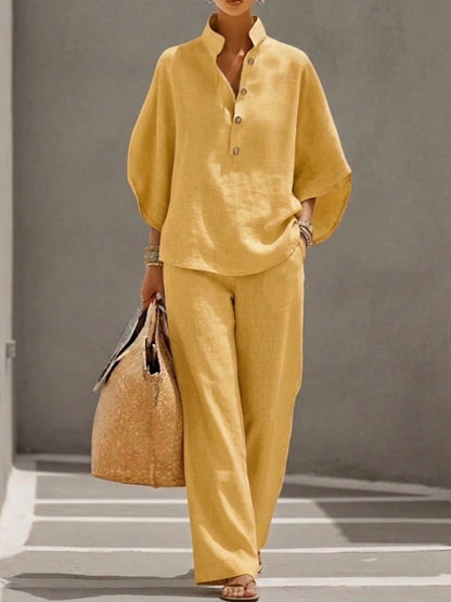 Mariel | Ensemble mit weitem Hosen und Fledermausärmeln